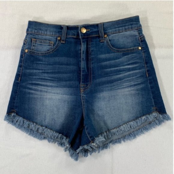 Celebrity Pink‎ The Deb Cut-Off High Rise Shorts Finished Raw Hem Size 7/ 27 - Picture 15 of 15